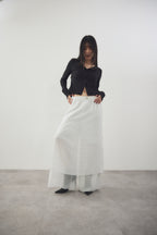 Sheer dot layered pants