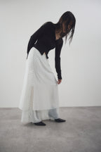 Sheer dot layered pants