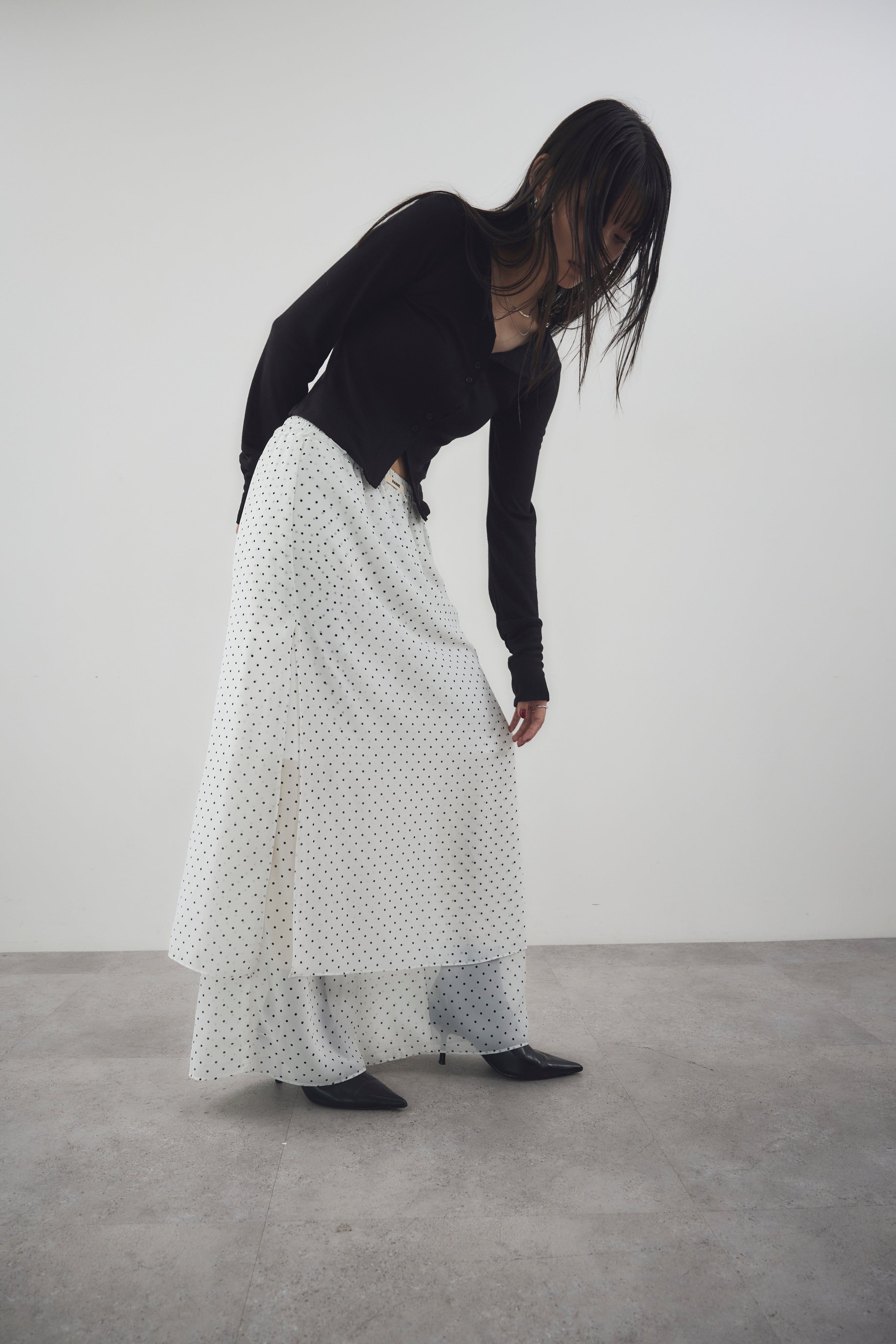 Sheer dot layered pants