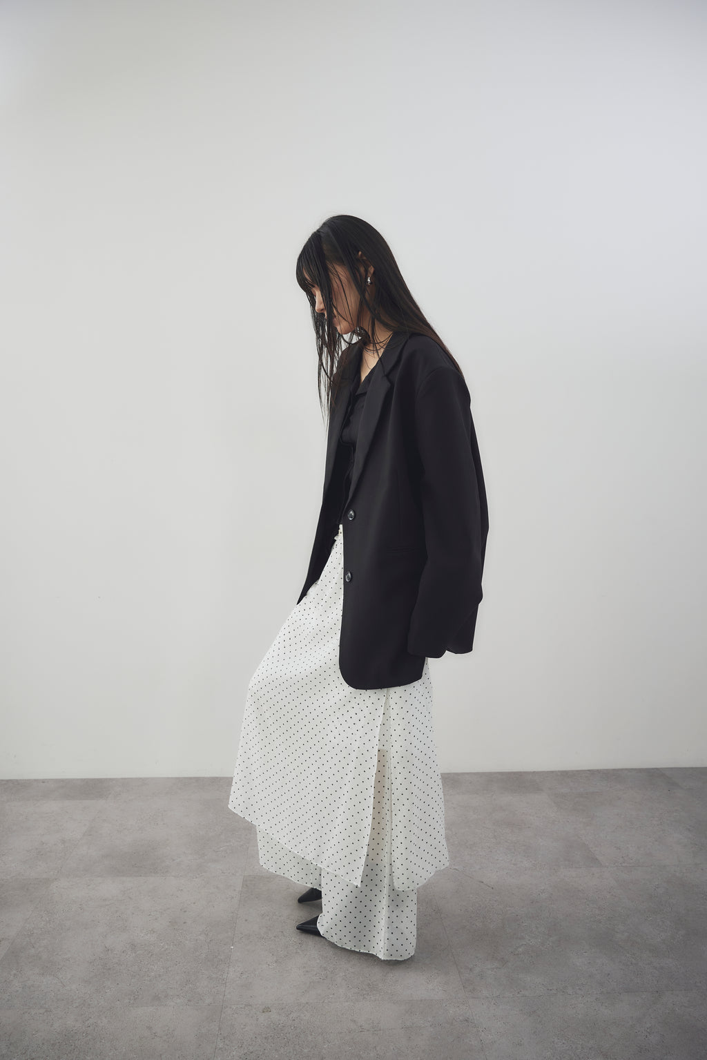 Sheer dot layered pants