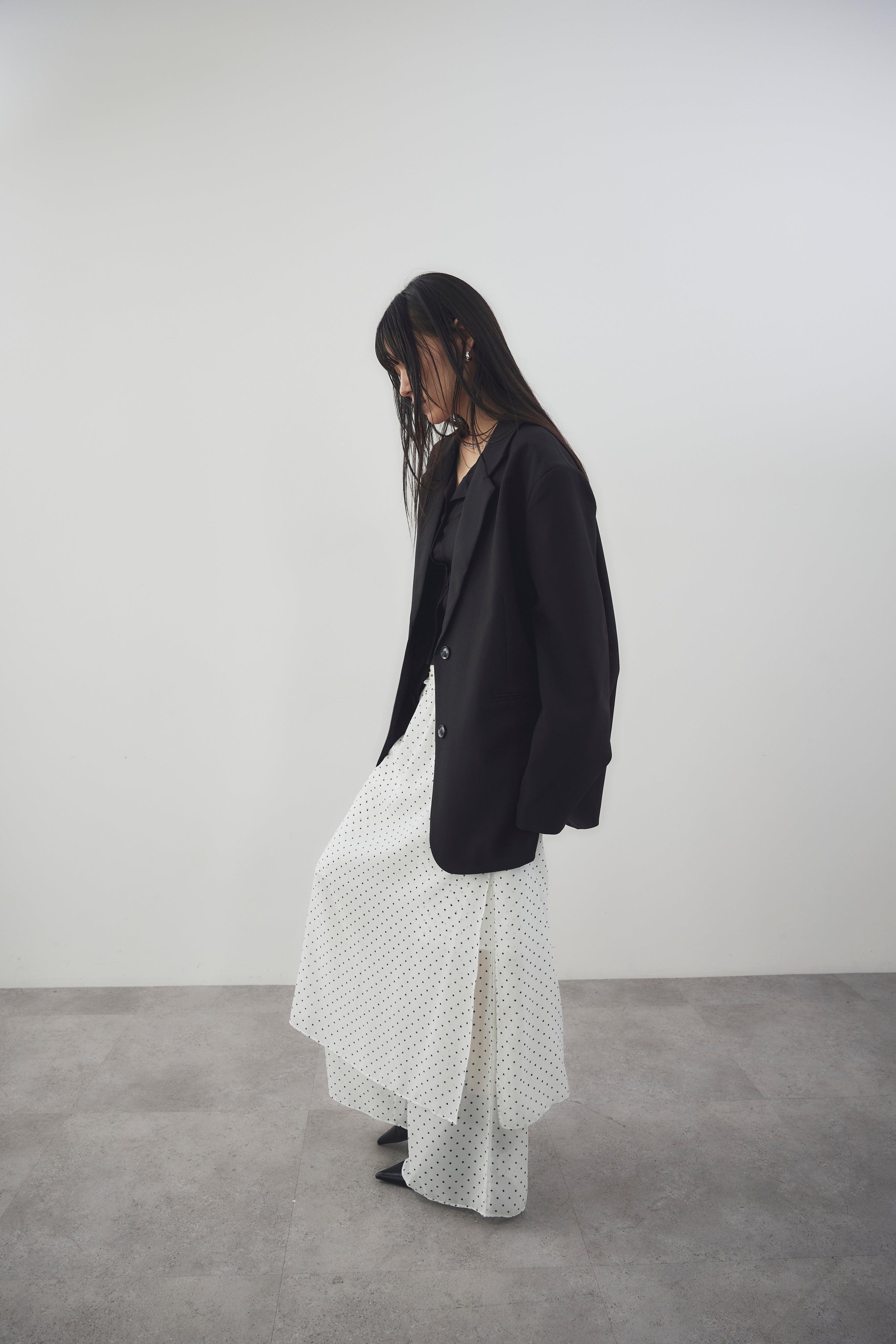 Sheer dot layered pants