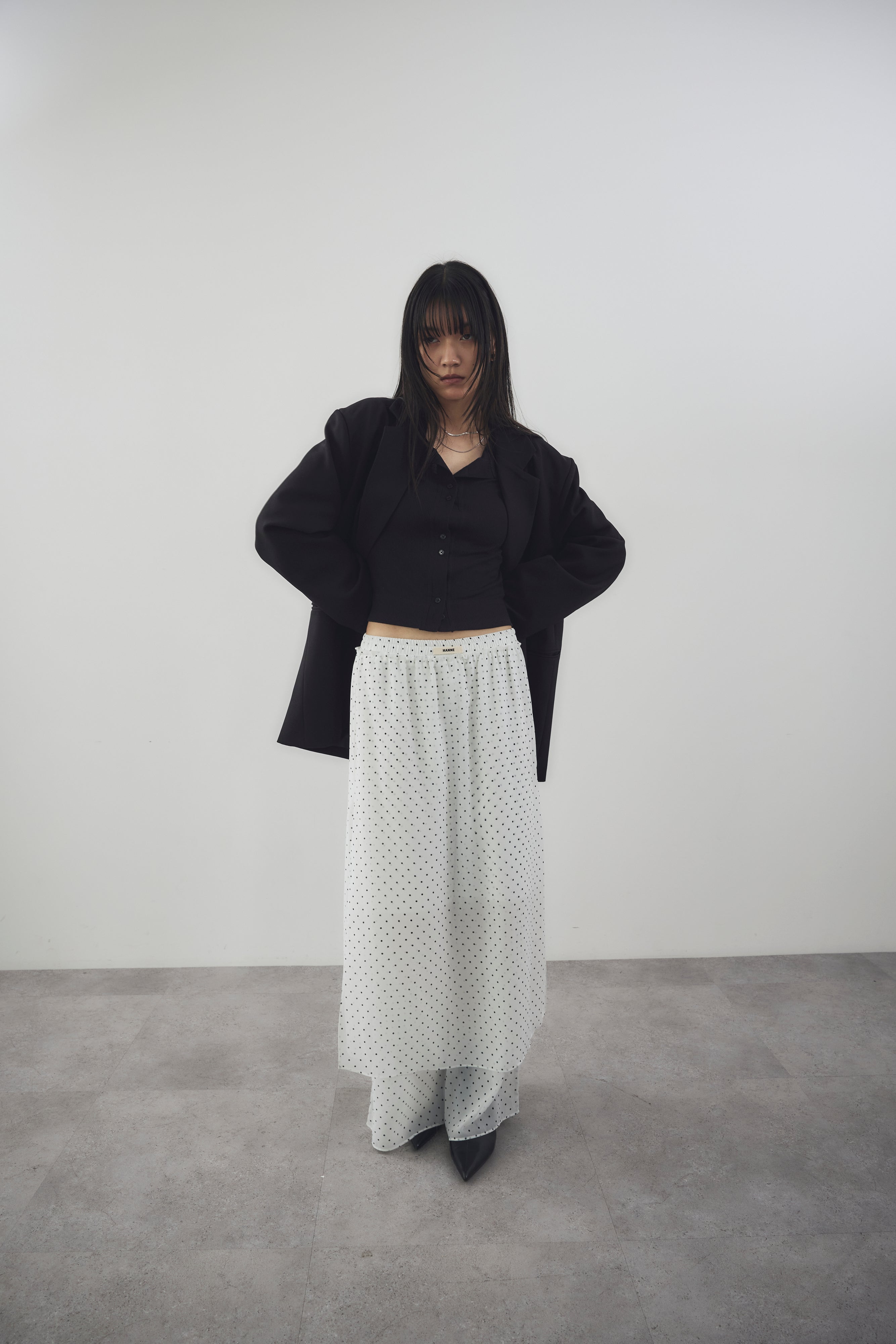 Sheer dot layered pants