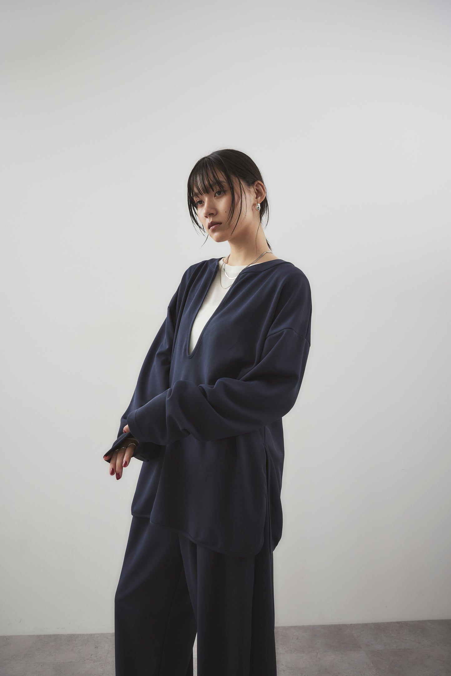Deep slit neck tops