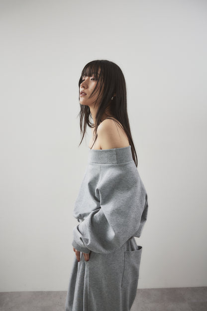 Sweatshirt-touch off-shoulder tops