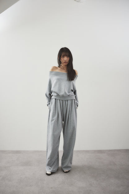 Sweatshirt-touch off-shoulder tops