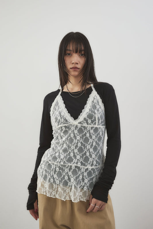 Halter neck lace top