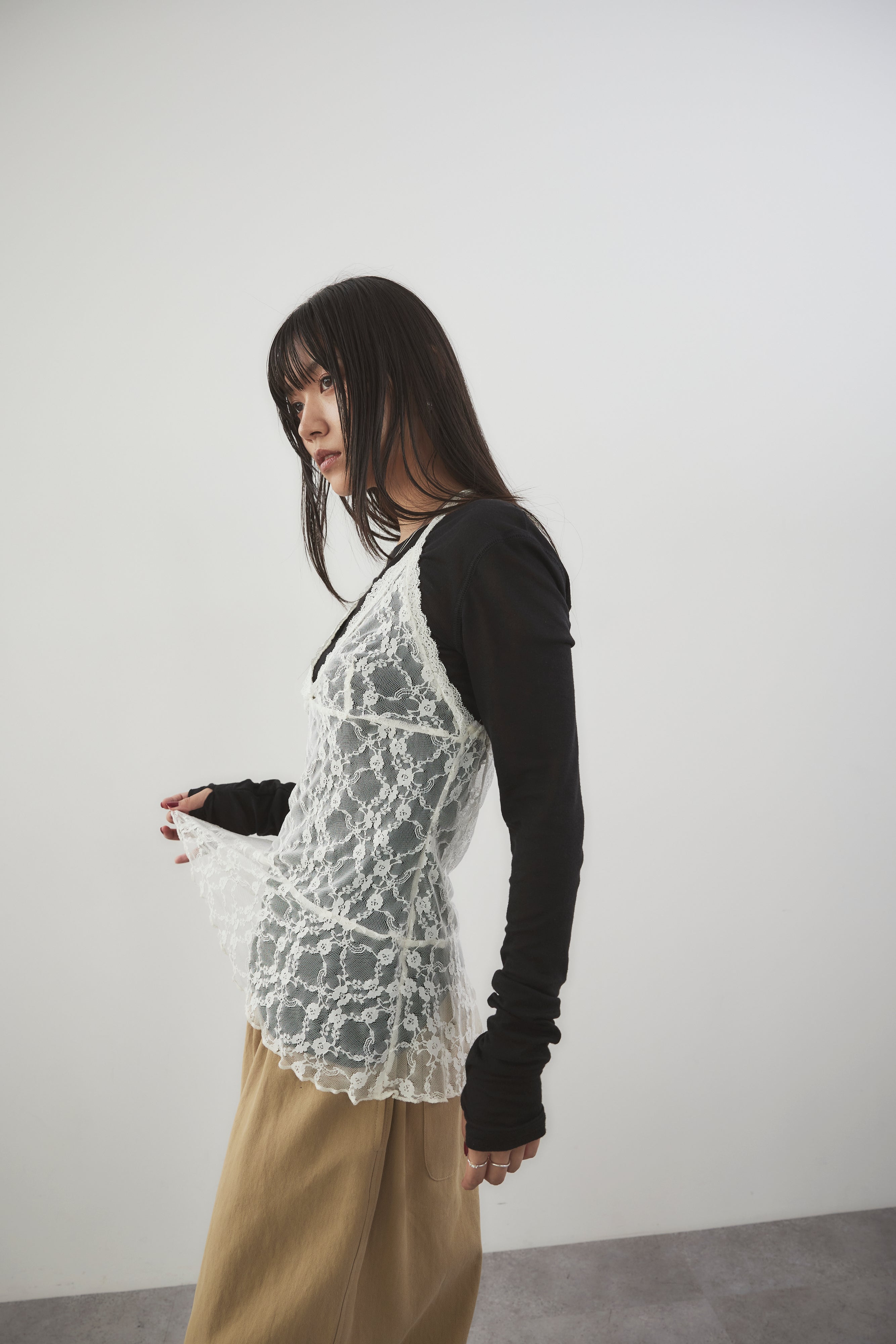 Halter neck lace top