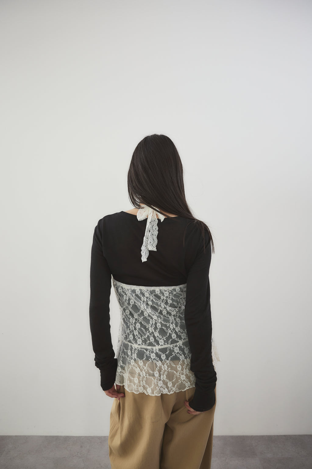 Halter neck lace top