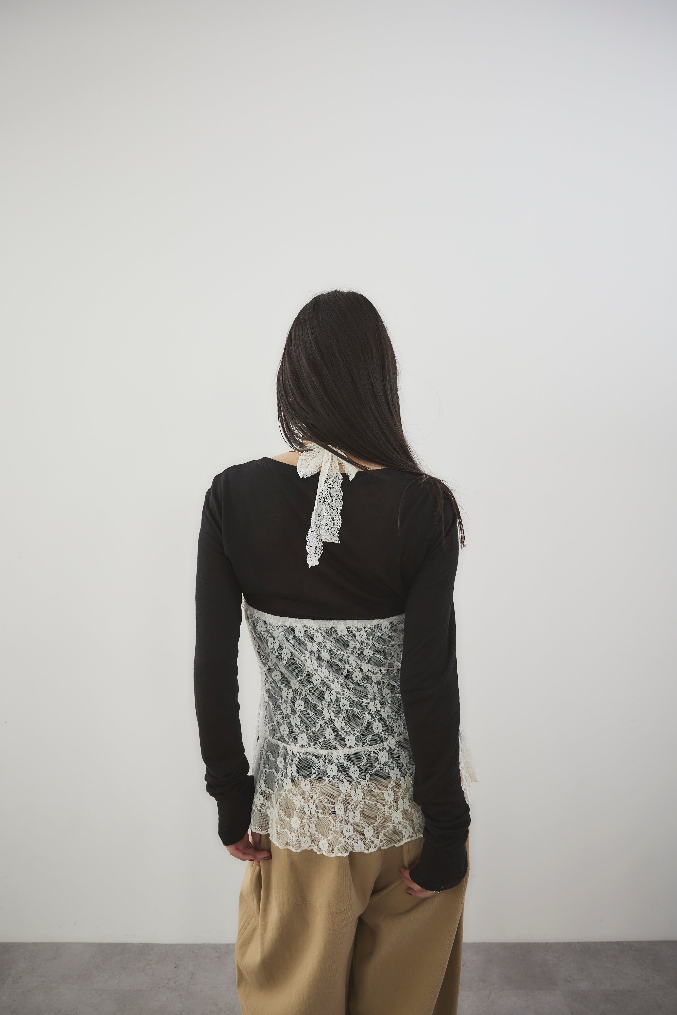 Halter neck lace top