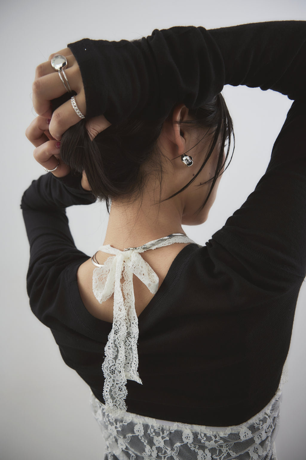 Halter neck lace top