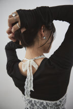 Halter neck lace top
