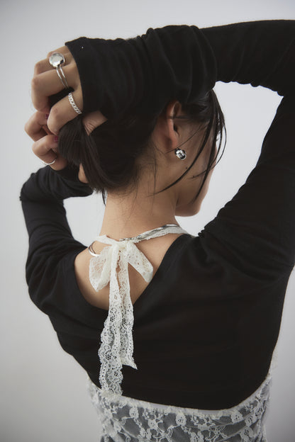 Halter neck lace top