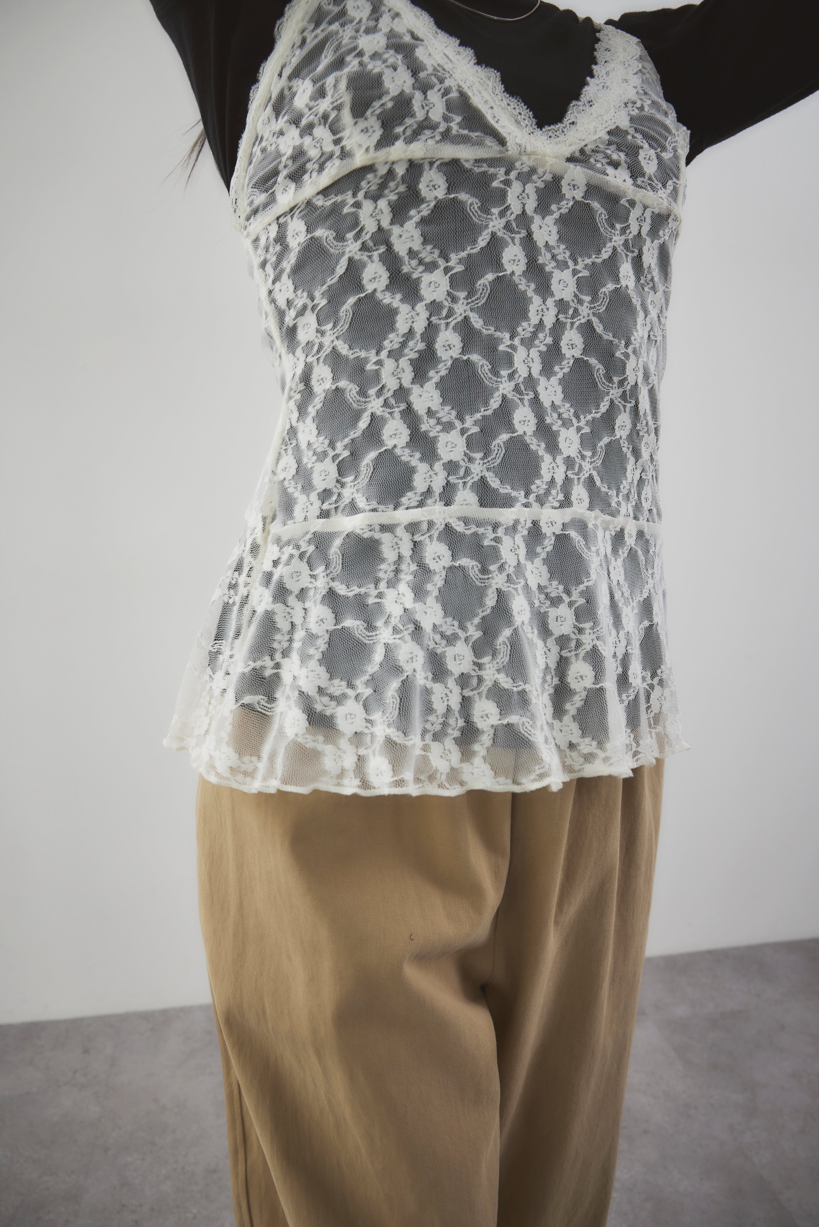 Halter neck lace top