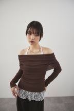 Off-shoulder knit tops