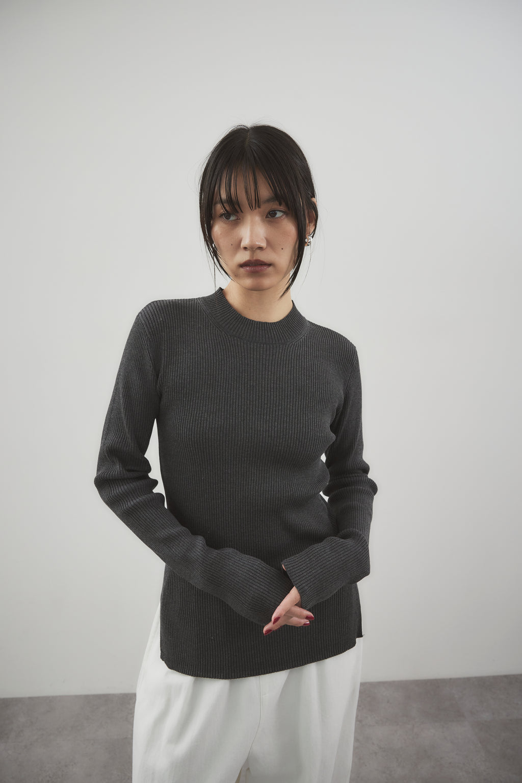 Back open rib knit