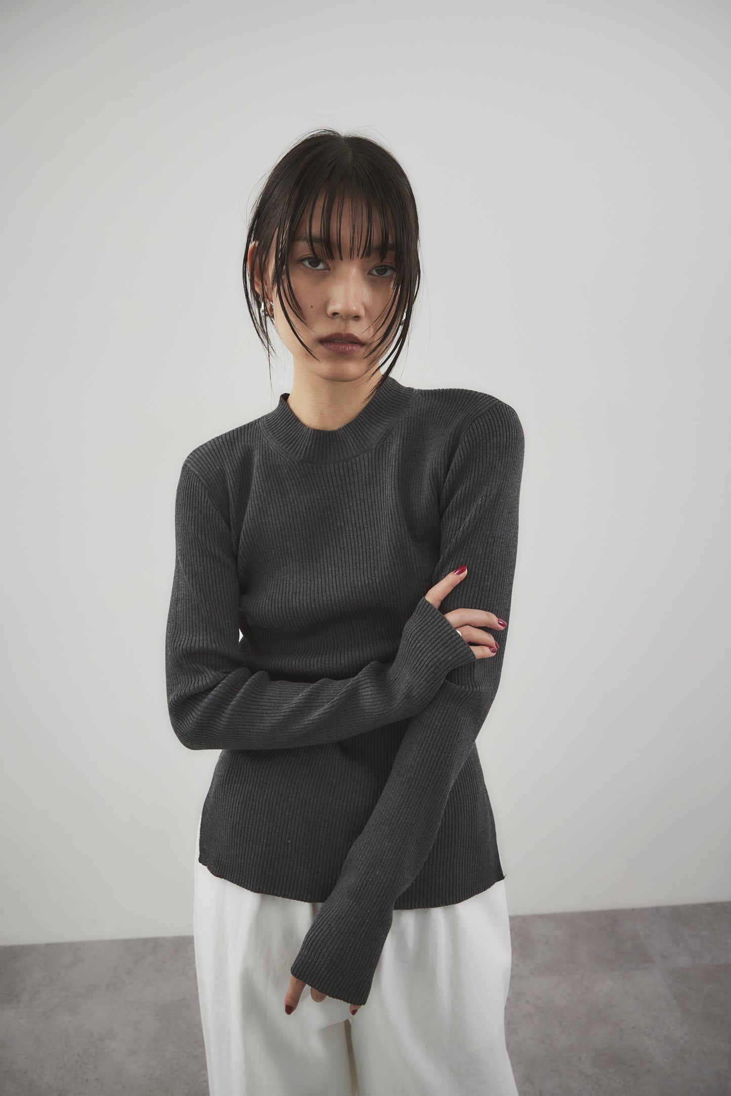 Back open rib knit