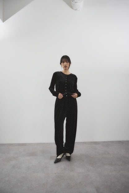 Shiny dot velour cardigan