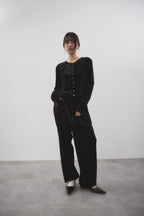 Shiny dot velour cardigan