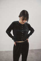 Shiny dot velour pants