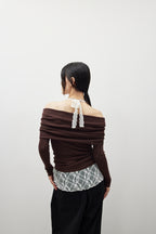 Halter neck lace top