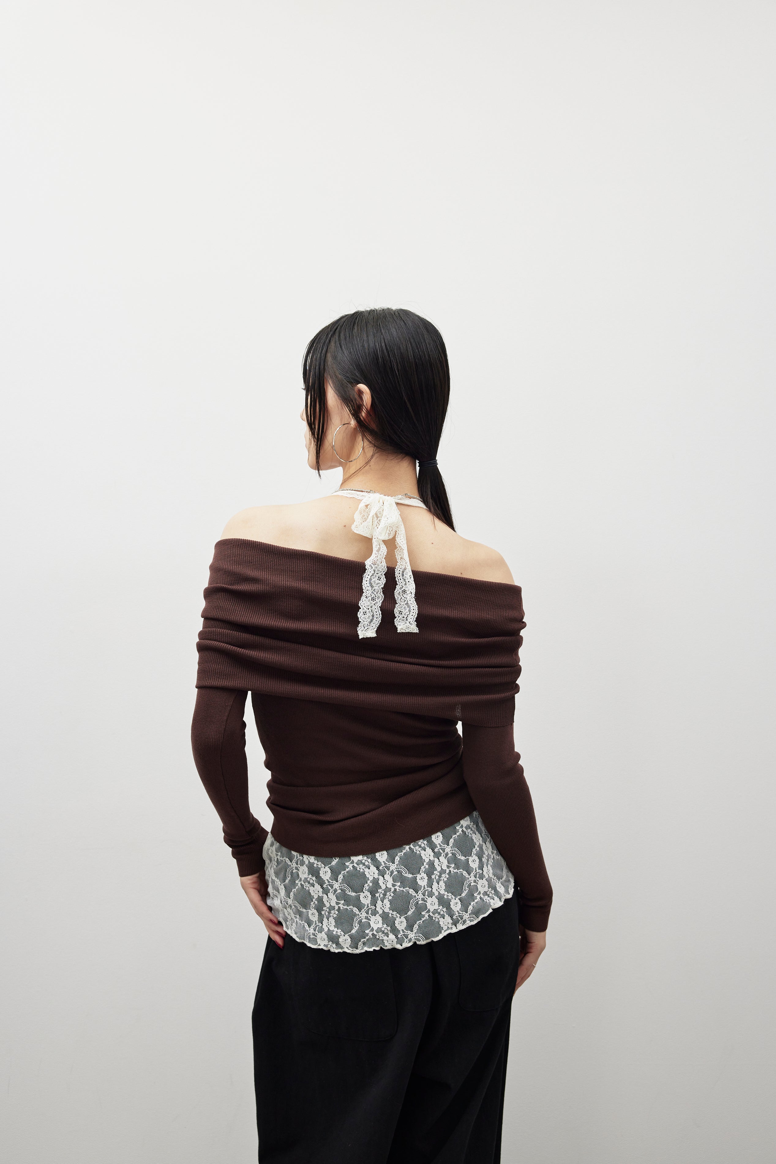 Halter neck lace top