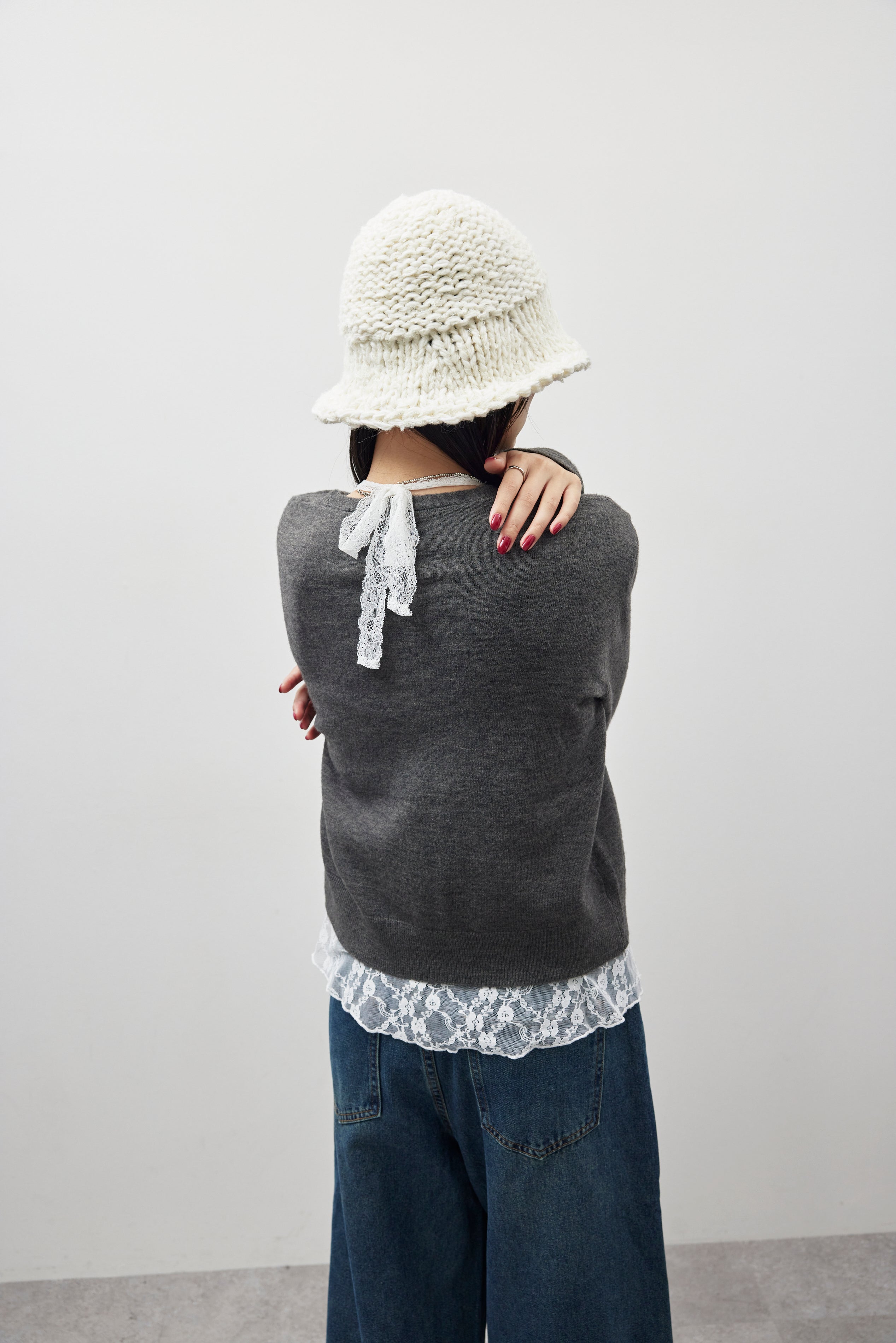 Halter neck lace top