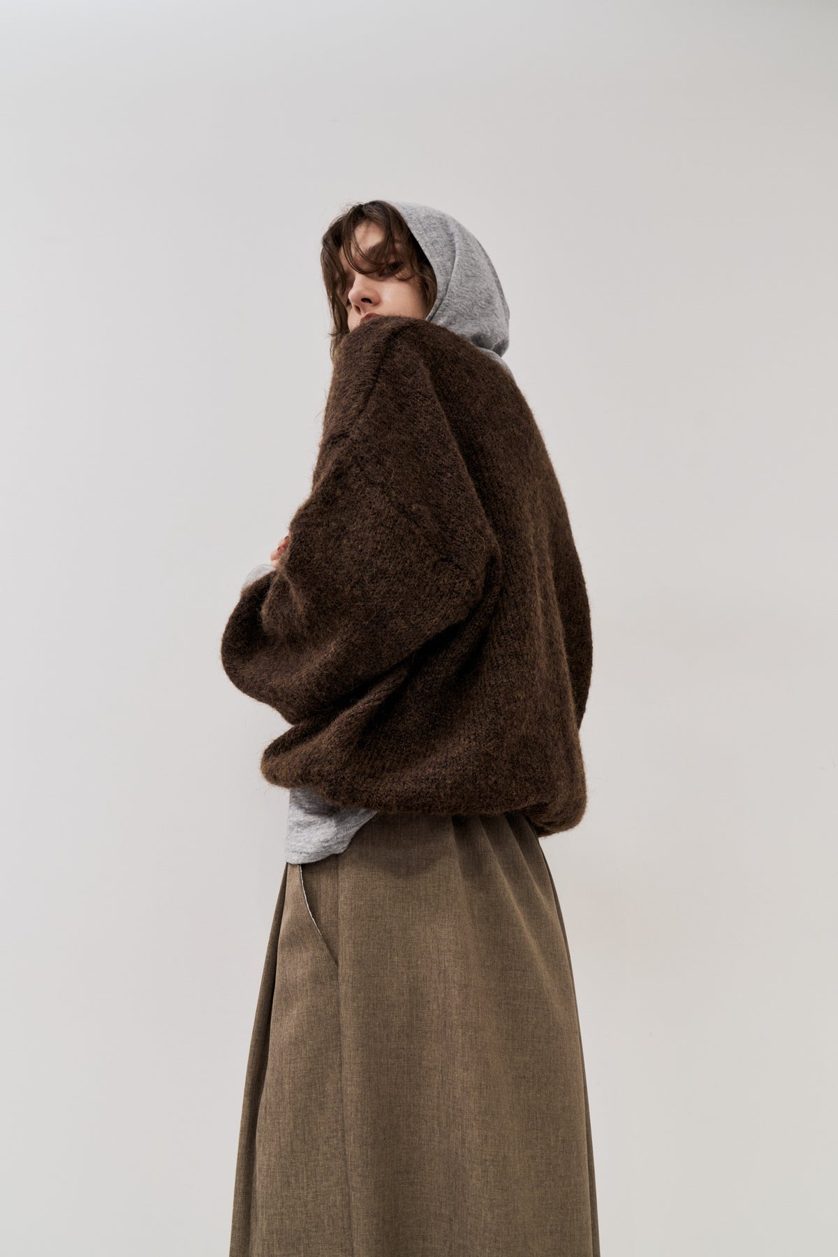 Mohair like v-neck knit