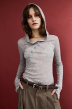 Sheer hoodie long tee