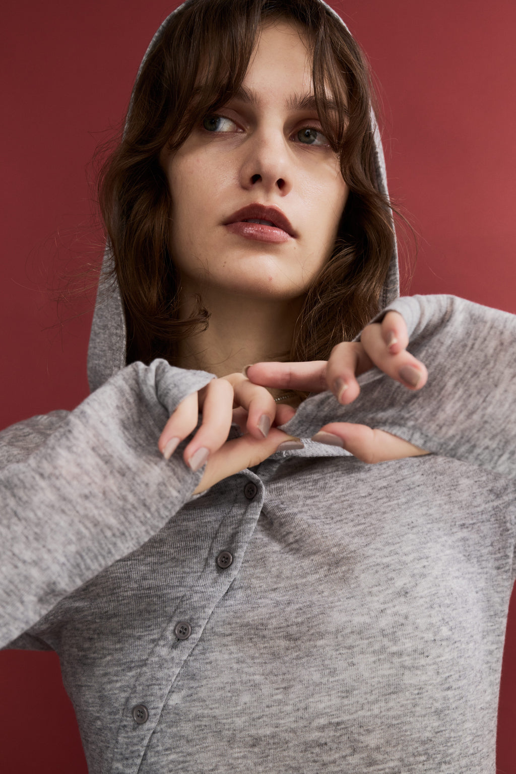 Sheer hoodie long tee