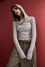 Sheer hoodie long tee