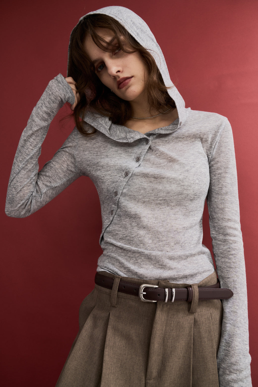 Sheer hoodie long tee