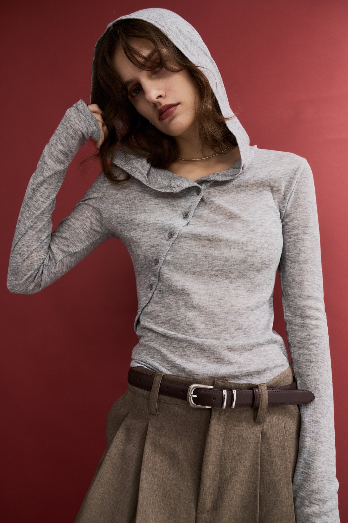 Sheer hoodie long tee