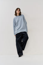 Corduroy roll up curved pants