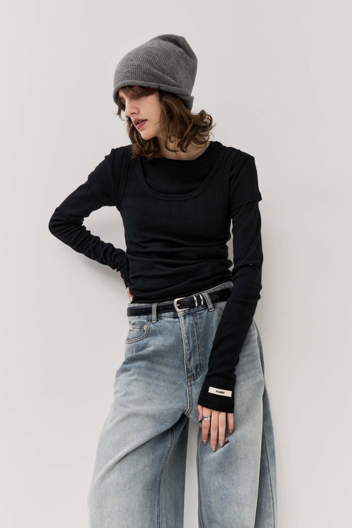 Eyelet long sleeve TEE