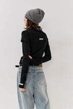 Eyelet long sleeve TEE