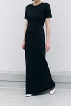 Lace hem long skirt