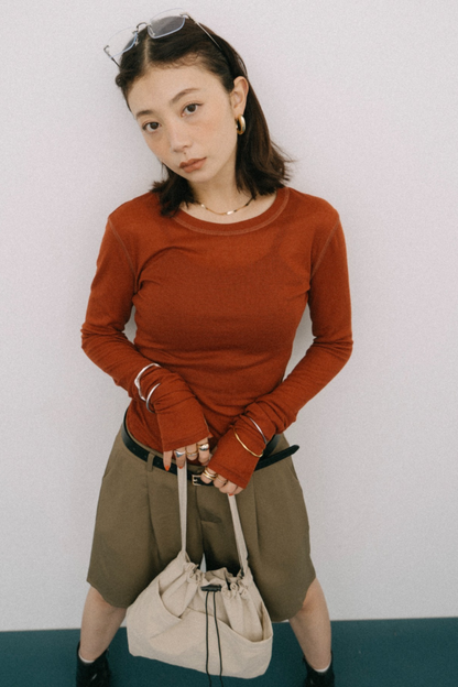 Sheer long sleeve tee
