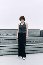 Lace hem long skirt