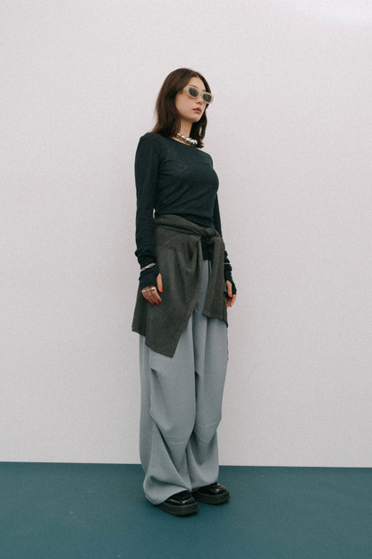 Sheer long sleeve tee