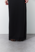 Lace hem long skirt
