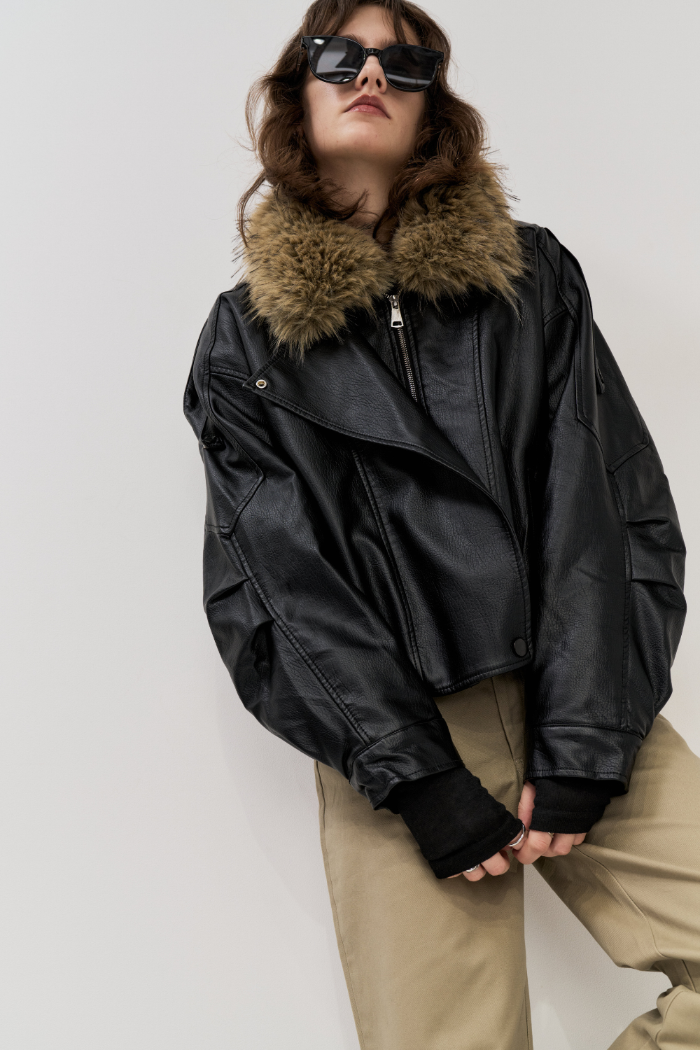 Fur collared rider jacket