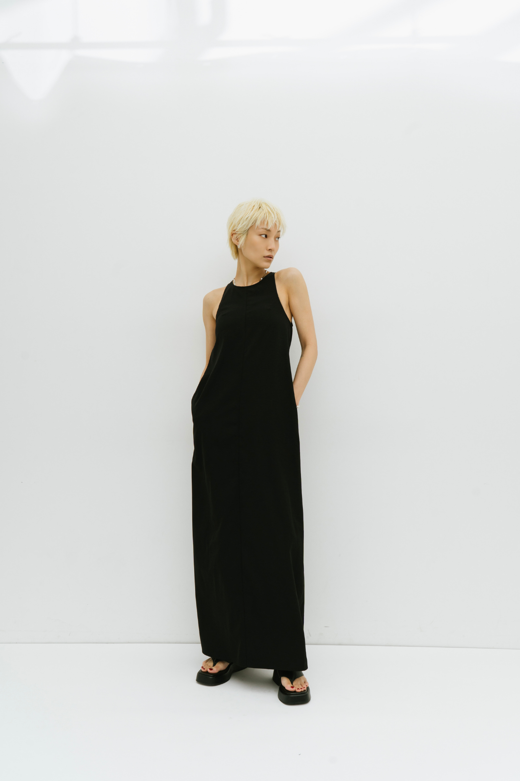 Cup in american sleeve long dress