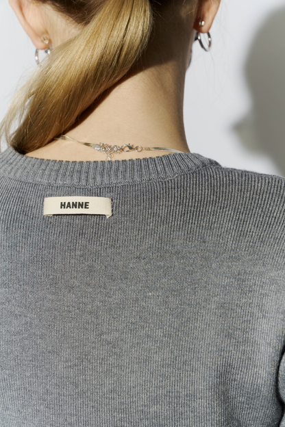 Power shoulder long knit