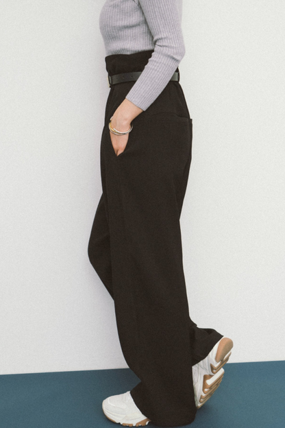 Pintuck high waist pants