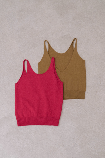 Open back knit tank