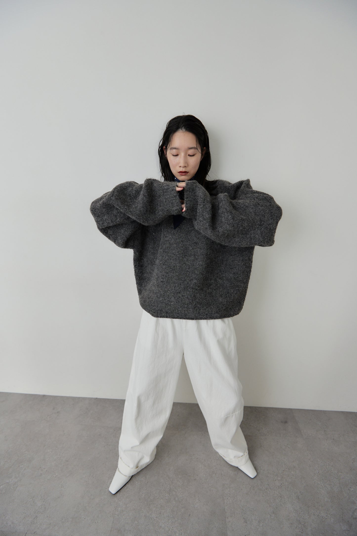 Mohair like knit pullover