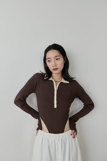 Poloknit bodysuit