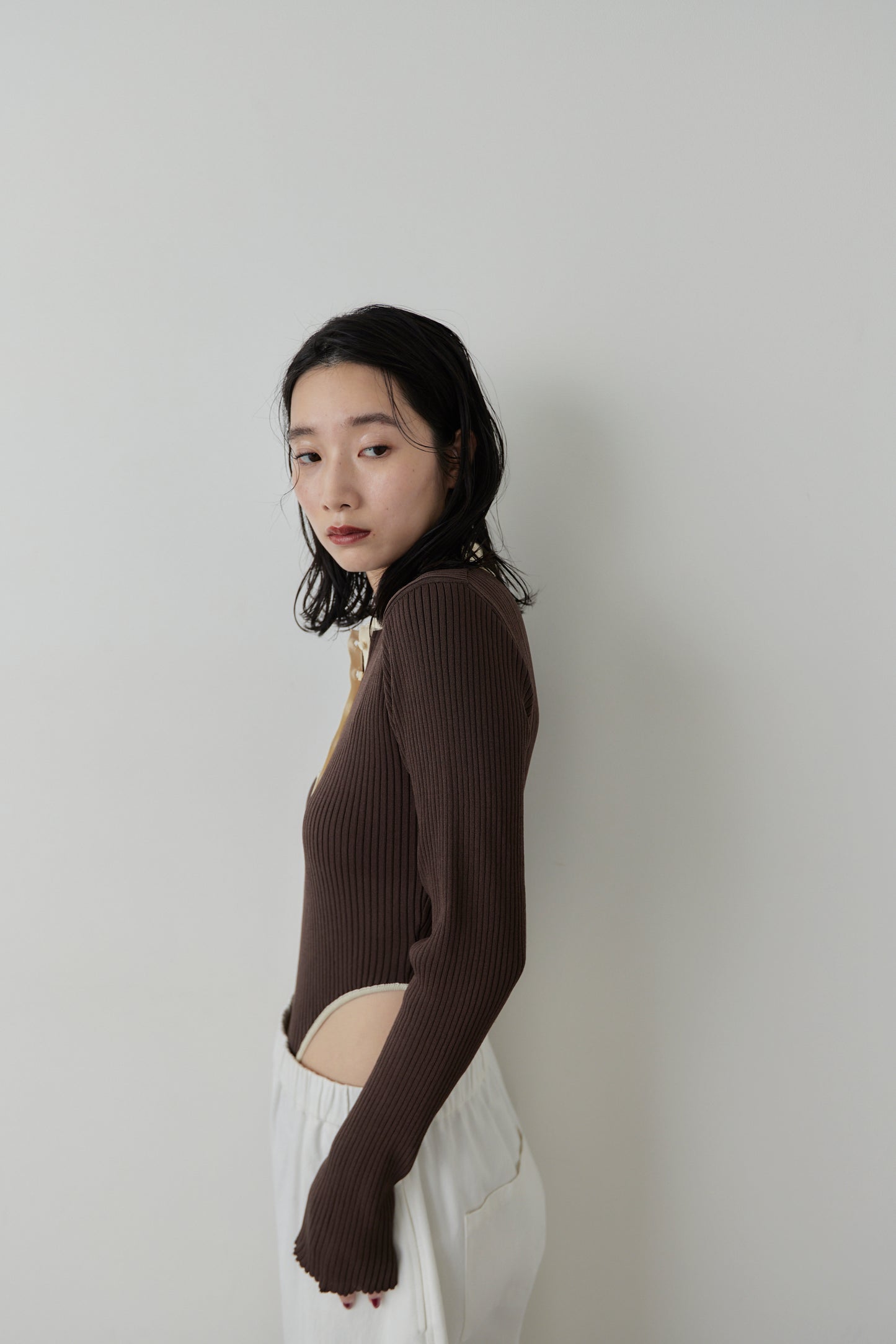 Poloknit bodysuit
