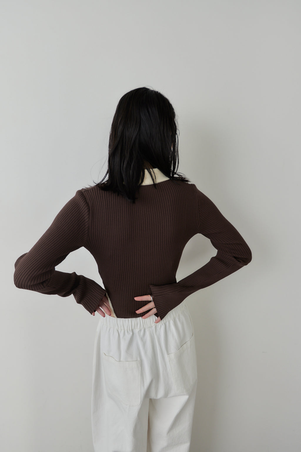 Poloknit bodysuit