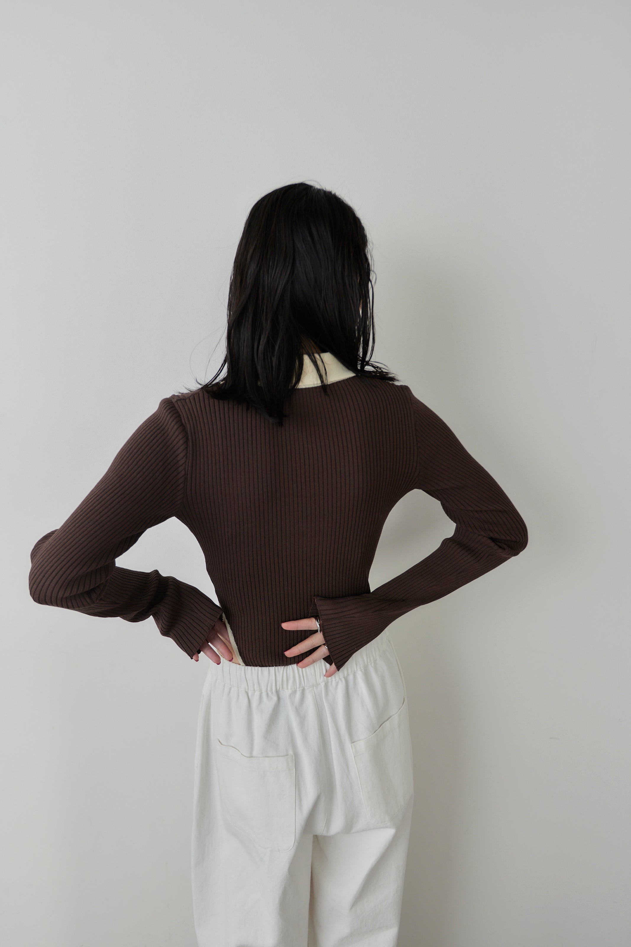 Poloknit bodysuit